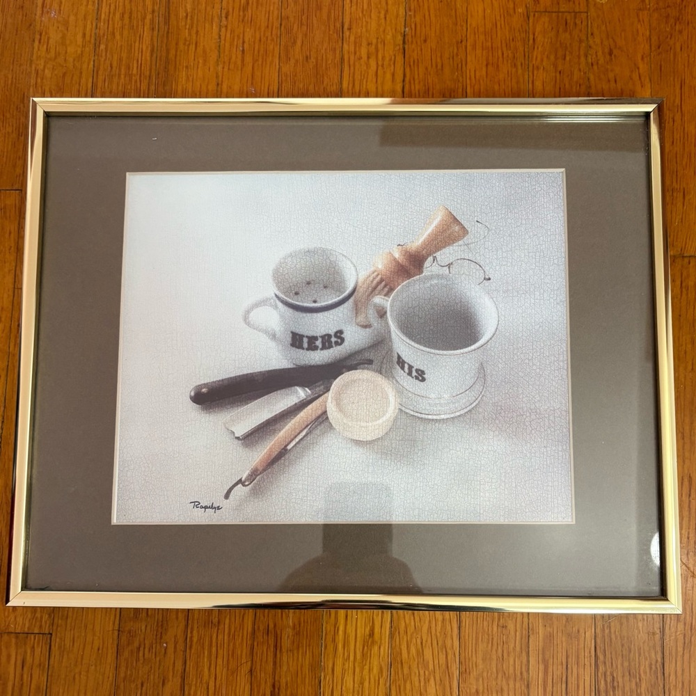 Rapelye His And Hers Bathroom Framed Wall Art 14x11”
